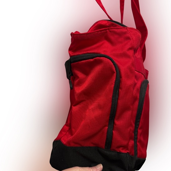 L.L.Bean Red Utility Tote Bag Zip Top Boat Tote Style Gym Travel Bag - Picture 8 of 10